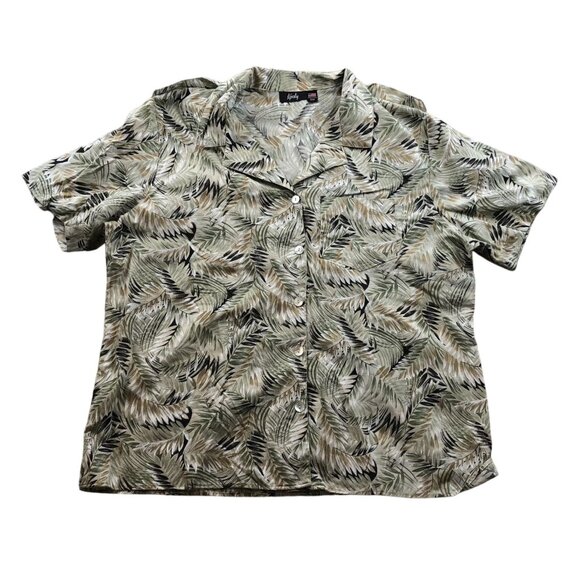 Tapestry Womens Shirt Size 22W Short Sleeve Button Up Hawaiian Classic Beach - Picture 1 of 9